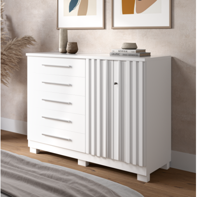 COMODA 5GAV C/SAPATEIRA/CHAVE BELLA BRANCO COD 641.045
